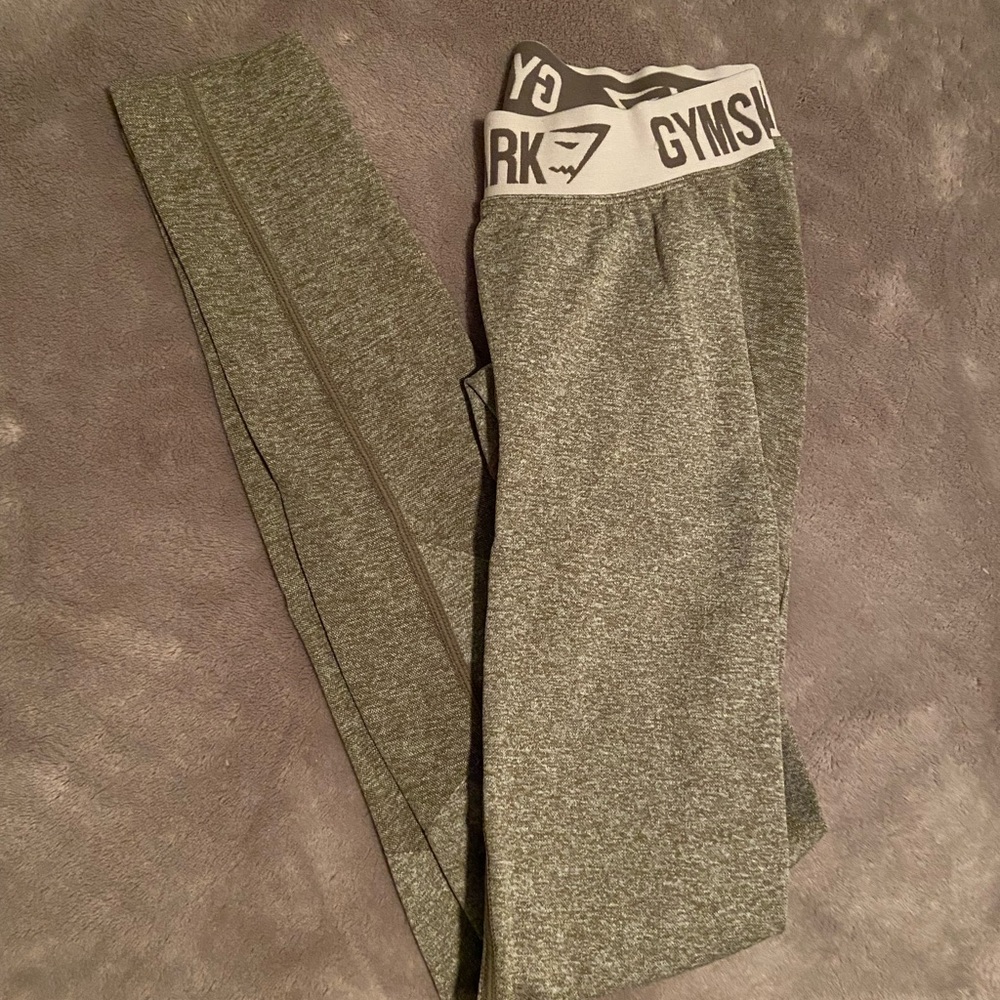 Gymshark Green Leggings Full-Length Stretchy